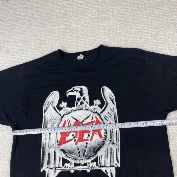 Y2K SLAYER 2013 Heavy Metal World Tour Mens Black T-Shirt Eagle Swords Read* - Picture 13 of 16